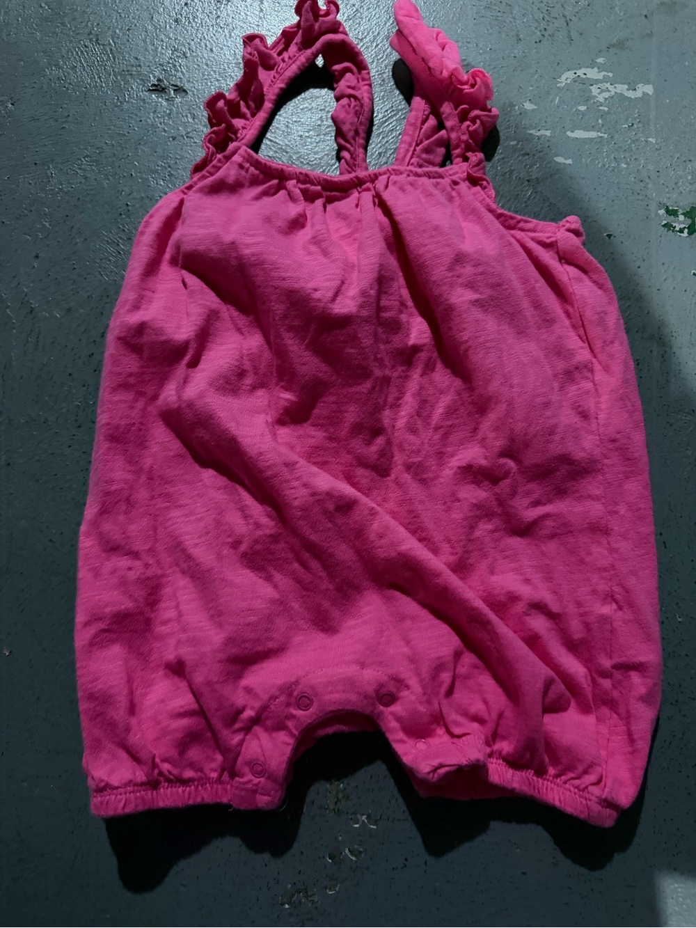 Old Navy Hot Pink Ruffle Strap Romper